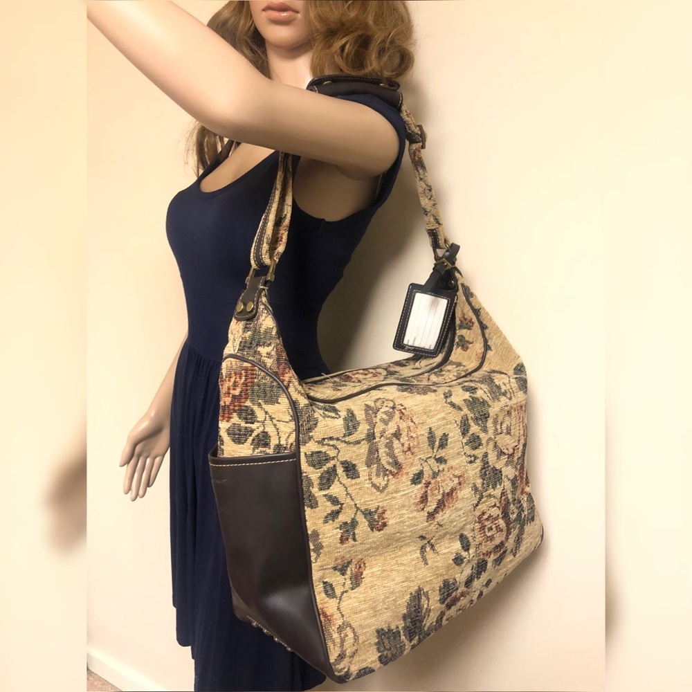 Nine West XL Large Vintage Tapestry Floral Handbag